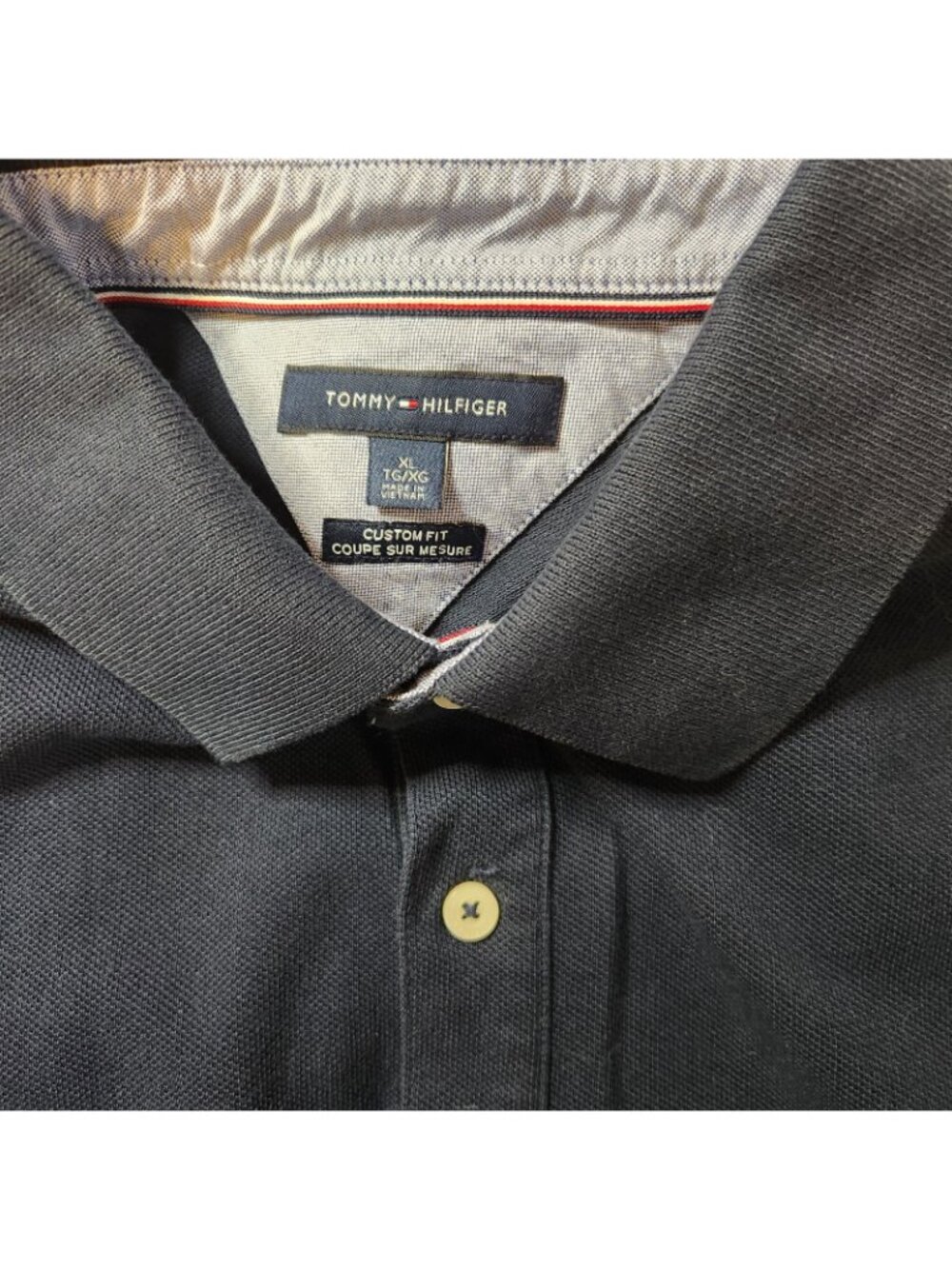 Tommy Hilfiger Solid Navy Blue Short Slv Collared Cotton Polo Shirt XL XLARGE - Picture 6 of 6